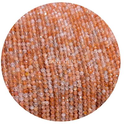 سنگ های قیمتی گنجی کریستال طبیعی شکل گرد شکل کوچک سیترین سنگ خورشیدی رشته های گنجی آزاد برای دستبند