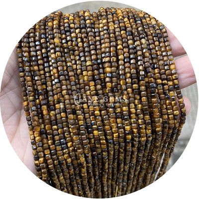 عمده فروشی کریستال طبیعی سنگ قیمتی گره های آزاد مربع مکعب گره های آزاد آمتیست تورمالین Tiger Eye Bead برای جواهرات