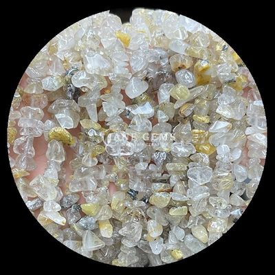 سیترین سیاه جواهرات روتیل شده گنجی کریستال طبیعی شکل نامنظم تراشه سنگ خرد سنگ گنجی رشته های گنجی گنجی برای دستبند