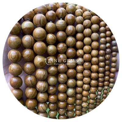 عمده فروشی سنگ طبیعی سنگ گرد گره های گشاده 8 میلی متر گلابی زبرا جاسپر گره های گشاده تورمالین گره های گرد فاصله دهنده برای جواهرات