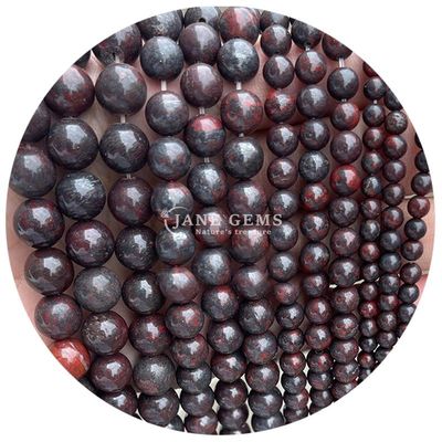 عمده فروشی سنگ طبیعی سنگ گرد گره های گشاده 8 میلی متر گلابی زبرا جاسپر گره های گشاده تورمالین گره های گرد فاصله دهنده برای جواهرات