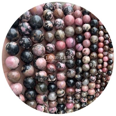 عمده فروشی سنگ طبیعی سنگ گرد گره های گشاده 8 میلی متر گلابی زبرا جاسپر گره های گشاده تورمالین گره های گرد فاصله دهنده برای جواهرات