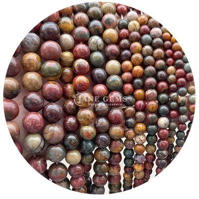 عمده فروشی سنگ قیمتی طبیعی گره های گرده 8 میلی متری گره های گرده های همیتیت سنگ لاوا سنگ گرده گره های ابات فاصله دهنده برای جواهرات M