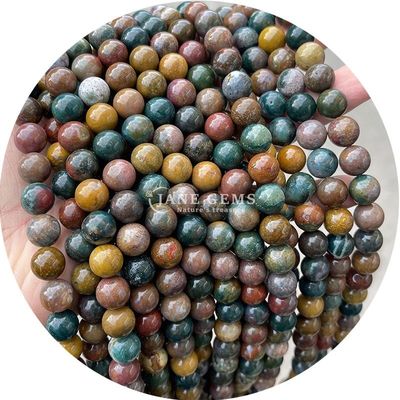 عمده فروشی سنگ قیمتی طبیعی گره های گرده 8 میلی متری گره های گرده های همیتیت سنگ لاوا سنگ گرده گره های ابات فاصله دهنده برای جواهرات M