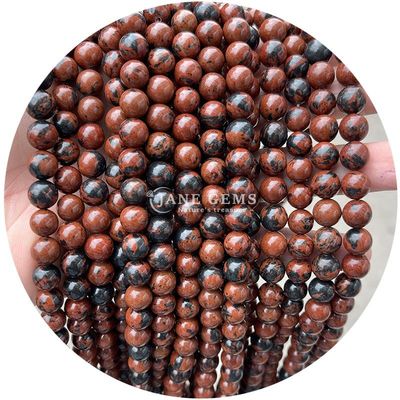 عمده فروشی سنگ قیمتی طبیعی گره های گرده 8 میلی متری گره های گرده های همیتیت سنگ لاوا سنگ گرده گره های ابات فاصله دهنده برای جواهرات M