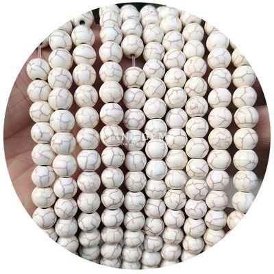 عمده فروشی Howlite سنگ گرد گره های گشوده فیروزه گره های گشوده گره های گرد فاصله برای ساخت جواهرات
