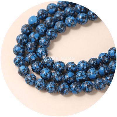عمده فروشی Howlite سنگ گرد گره های گشوده فیروزه گره های گشوده گره های گرد فاصله برای ساخت جواهرات
