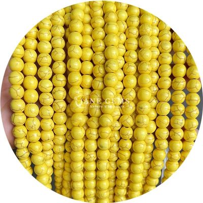 عمده فروشی Howlite سنگ گرد گره های گشوده فیروزه گره های گشوده گره های گرد فاصله برای ساخت جواهرات