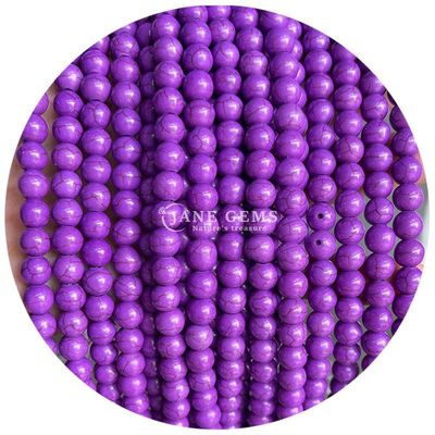 عمده فروشی Howlite سنگ گرد گره های گشوده فیروزه گره های گشوده گره های گرد فاصله برای ساخت جواهرات