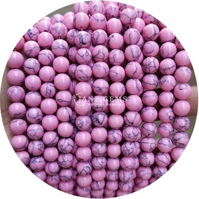 عمده فروشی Howlite سنگ گرد گره های گشوده فیروزه گره های گشوده گره های گرد فاصله برای ساخت جواهرات