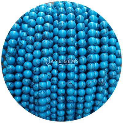 عمده فروشی Howlite سنگ گرد گره های گشوده فیروزه گره های گشوده گره های گرد فاصله برای ساخت جواهرات
