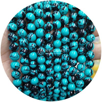 عمده فروشی Howlite سنگ گرد گره های گشوده فیروزه گره های گشوده گره های گرد فاصله برای ساخت جواهرات
