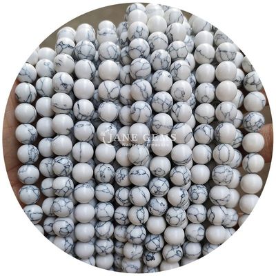 عمده فروشی Howlite سنگ گرد گره های گشوده فیروزه گره های گشوده گره های گرد فاصله برای ساخت جواهرات