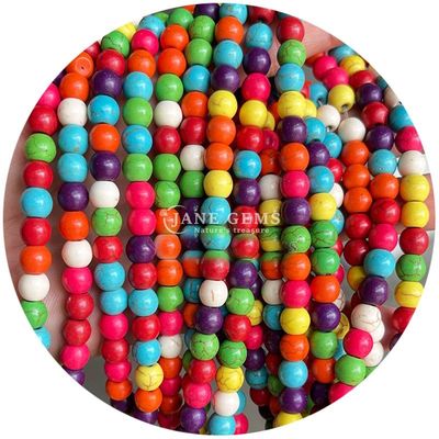عمده فروشی Howlite سنگ گرد گره های گشوده فیروزه گره های گشوده گره های گرد فاصله برای ساخت جواهرات