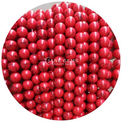 عمده فروشی Howlite سنگ گرد گره های گشوده فیروزه گره های گشوده گره های گرد فاصله برای ساخت جواهرات