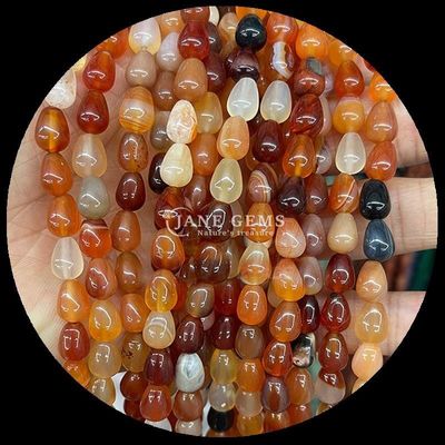 ژاسپیر قرمز اوپالیت چشم ببر گوهر مروارید طبیعی کریستال آب قطره شکل سنگ رشته های مروارید آزاد برای دستبند
