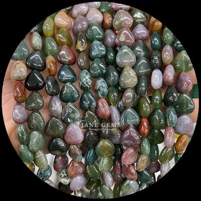 سنگ خشکی سفید ید طلا سنگ قیمتی گنجی طبیعی کریستال شکل قلب سنگ رشته های گنجی گشایی برای دستبنده