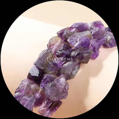 گلابی کوارتز آمتیست گوهر گوهر طبیعی کریستال خام سنگ خام رشته های گوهر گرده برای دستبند