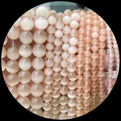 نارنجی بنفش زرد رنگارنگ شکل گرد چشم گربه حلقه گنجی رشته گنجی اندازه 4mm / 6mm / 8mm / 10mm / 12mm
