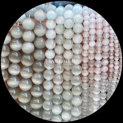 نارنجی بنفش زرد رنگارنگ شکل گرد چشم گربه حلقه گنجی رشته گنجی اندازه 4mm / 6mm / 8mm / 10mm / 12mm