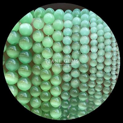 نارنجی بنفش زرد رنگارنگ شکل گرد چشم گربه حلقه گنجی رشته گنجی اندازه 4mm / 6mm / 8mm / 10mm / 12mm