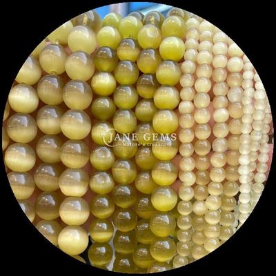 نارنجی بنفش زرد رنگارنگ شکل گرد چشم گربه حلقه گنجی رشته گنجی اندازه 4mm / 6mm / 8mm / 10mm / 12mm
