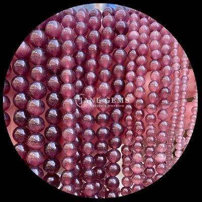 نارنجی بنفش زرد رنگارنگ شکل گرد چشم گربه حلقه گنجی رشته گنجی اندازه 4mm / 6mm / 8mm / 10mm / 12mm