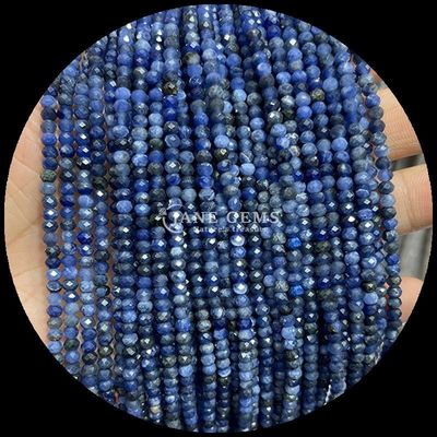 Lapis Lazuli Apatite Natural Gemstone Bead Faceted Abacus Shape Loose Bead Strands برای انرژی درمانی و ساخت جواهرات DIY