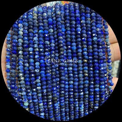 Lapis Lazuli Apatite Natural Gemstone Bead Faceted Abacus Shape Loose Bead Strands برای انرژی درمانی و ساخت جواهرات DIY