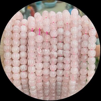 سنگهای قیمتی گوهر رز کوارتز یخ سبز ژاد کریستال طبیعی سنگ قیمتی شکل سیب رشته های گوهر آزاد برای ساخت جواهرات