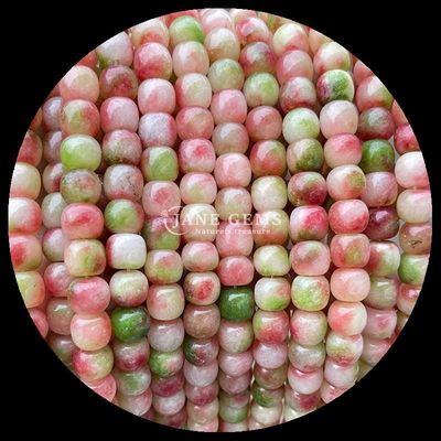 سنگهای قیمتی گوهر رز کوارتز یخ سبز ژاد کریستال طبیعی سنگ قیمتی شکل سیب رشته های گوهر آزاد برای ساخت جواهرات