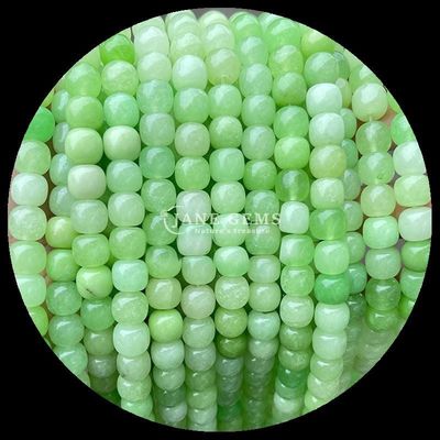 سنگهای قیمتی گوهر رز کوارتز یخ سبز ژاد کریستال طبیعی سنگ قیمتی شکل سیب رشته های گوهر آزاد برای ساخت جواهرات