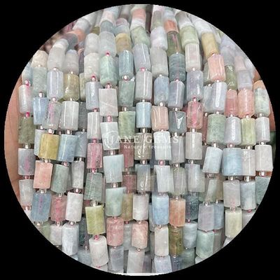 سنگ های قیمتی گنجی کریستال طبیعی آکوامارین Prehnite سنگ قیمتی شکل سلندر شکل شکل گنجی گنجی برای ساخت جواهرات
