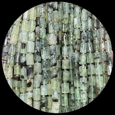 سنگ های قیمتی گنجی کریستال طبیعی آکوامارین Prehnite سنگ قیمتی شکل سلندر شکل شکل گنجی گنجی برای ساخت جواهرات
