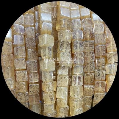 شکل مربع مکعب سنگ قیمتی طبیعی لیمو جید رودونیت رشته های لوله ای برای درمان و جواهرات DIY