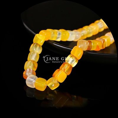 شکل مربع مکعب سنگ قیمتی طبیعی گره آبی خطوط آگات رشته های گره گشاده برای درمان و جواهرات DIY