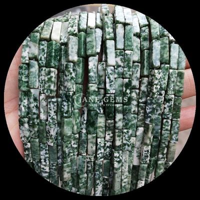 سنگ قیمتی طبیعی شکل مستطیل شکل لیمو جید هاولیت رشته های گشاده برای DIY