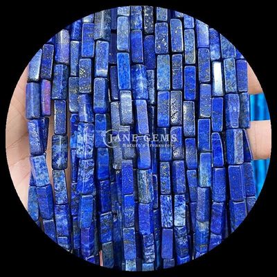 مستطیل زبرا یاسپی Lapis Lazuli سنگ قیمتی مروارید رشته های گشاده برای ساخت جواهرات