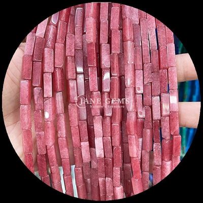 پولیش شده پایان مستطیل جواهرات گوهر بنفش کلسدونی نقشه جاسپر 4x13mm برای جواهرات DIY