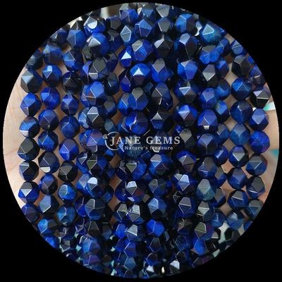 سنگ قیمتی مروارید الماس رنگ های مختلف درخشان جواهرات DIY 6mm 8mm 10mm تورمالین چشم ببر آبی رشته های گشوده