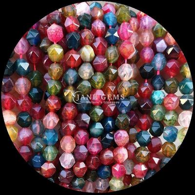 سنگ قیمتی مروارید الماس رنگ های مختلف درخشان جواهرات DIY 6mm 8mm 10mm تورمالین چشم ببر آبی رشته های گشوده