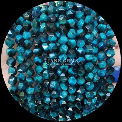 سنگ قیمتی مروارید الماس رنگ های مختلف درخشان جواهرات DIY 6mm 8mm 10mm تورمالین چشم ببر آبی رشته های گشوده