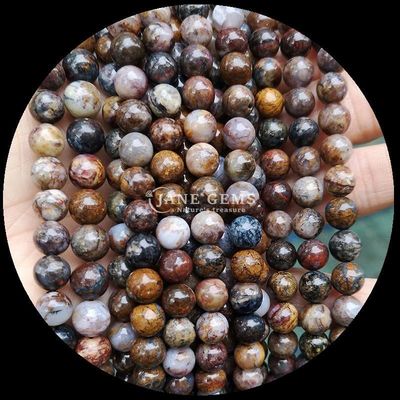 سنگ قیمتی گرد پولیش شده مروارید DIY Lapis Lazuli مالاکیت تورمالین رشته های گشاده برای ساخت جواهرات