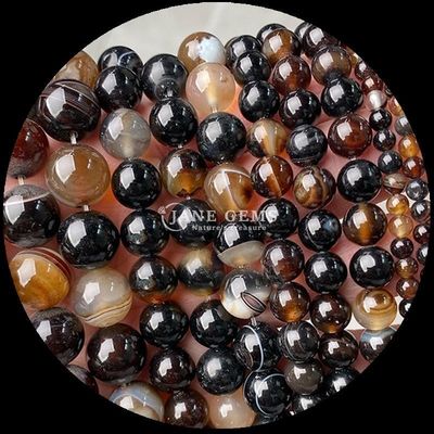 سنگ قیمتی 8 میلی متر مروارید مختلف مروارید آگات سبز آگات کارنیل قهوه ای آگات رشته های مروارید گشاده برای DIY