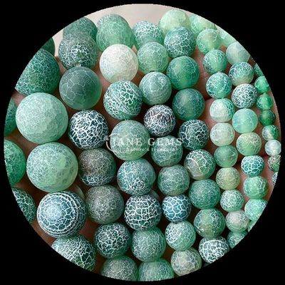 سنگ قیمتی شکل گرد گنجی زرد آبی آب و هوا شده Agate رشته های گشاده برای جواهرات DIY