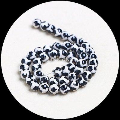 ساخت جواهرات DIY ضروری چند رنگ Tibatan Agate Beads سه چشم Dzi رشته های گره باز با تکنیک پولیش شده