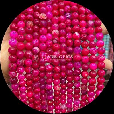 سنگهای طبیعی حجر گرد برش آتش آگات رشته های حجر گشاده برای زینت لباس های حجر ساخته شده