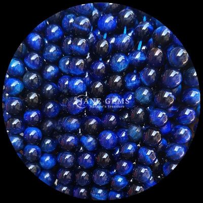 سنگ قیمتی شکل گرد گنجی چشم ببر آبی رشته های گنجی گنجی برای جواهرات و هدیه های DIY
