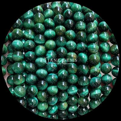 سنگ قیمتی شکل گرد گنجی چشم ببر آبی رشته های گنجی گنجی برای جواهرات و هدیه های DIY