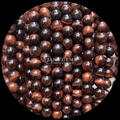 ساخت جواهرات DIY سنگهای قیمتی ضروری مروارید 8 میلی متر شکل گرد چشم ببر رشته های مروارید گشاده